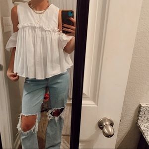 J.O.A Shoulder-less Shirt<3